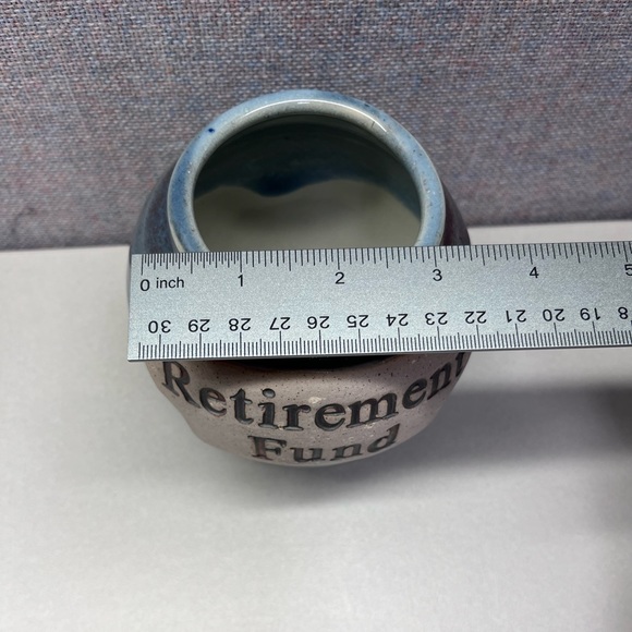 Ceramic Retirement Fund Jar - Blue and Cream - Picture 4 of 4